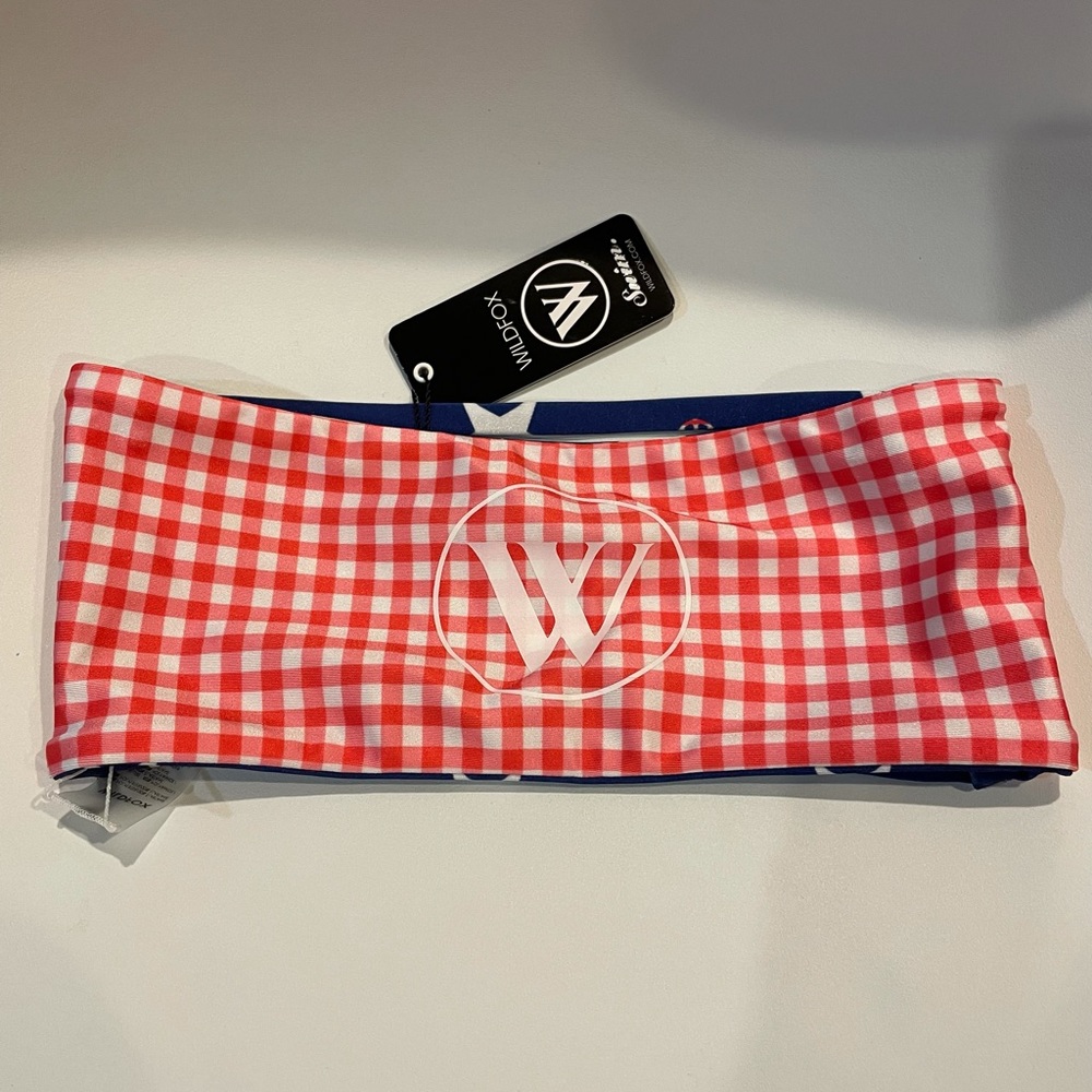 ❌SOLD❌NWT Stars Away Bandeau Bikini Top Small Gingham - Picture 7 of 9